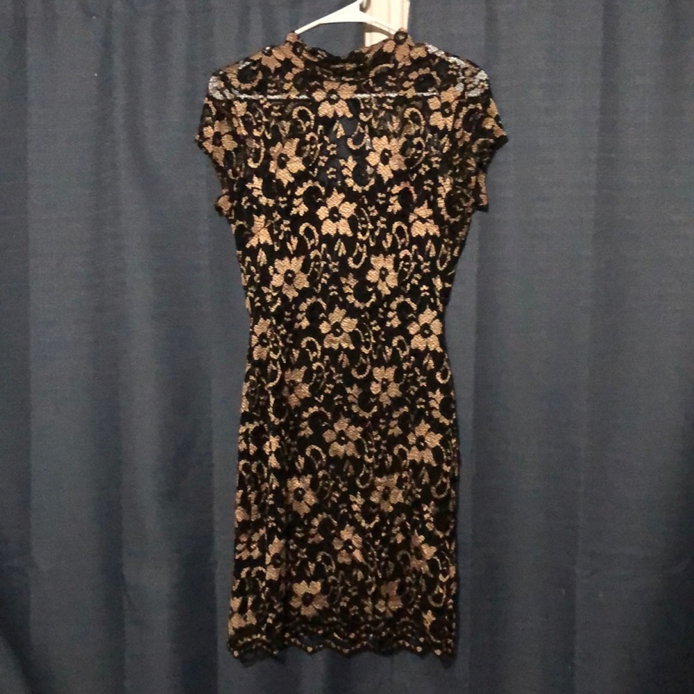 Pretty Black mesh floral dress medium